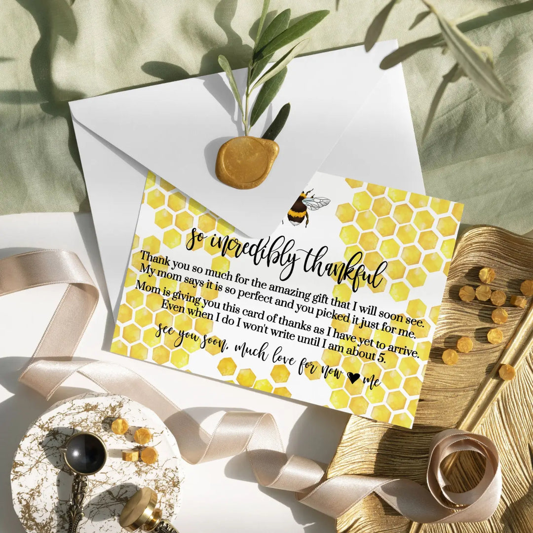 Mama bee baby shower thank you cards β bumblebee notecards with envelopes (pack of 25) - office product