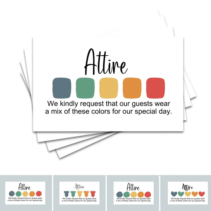 Retro vibes customizable party attire cards (sets of 100) - invitations