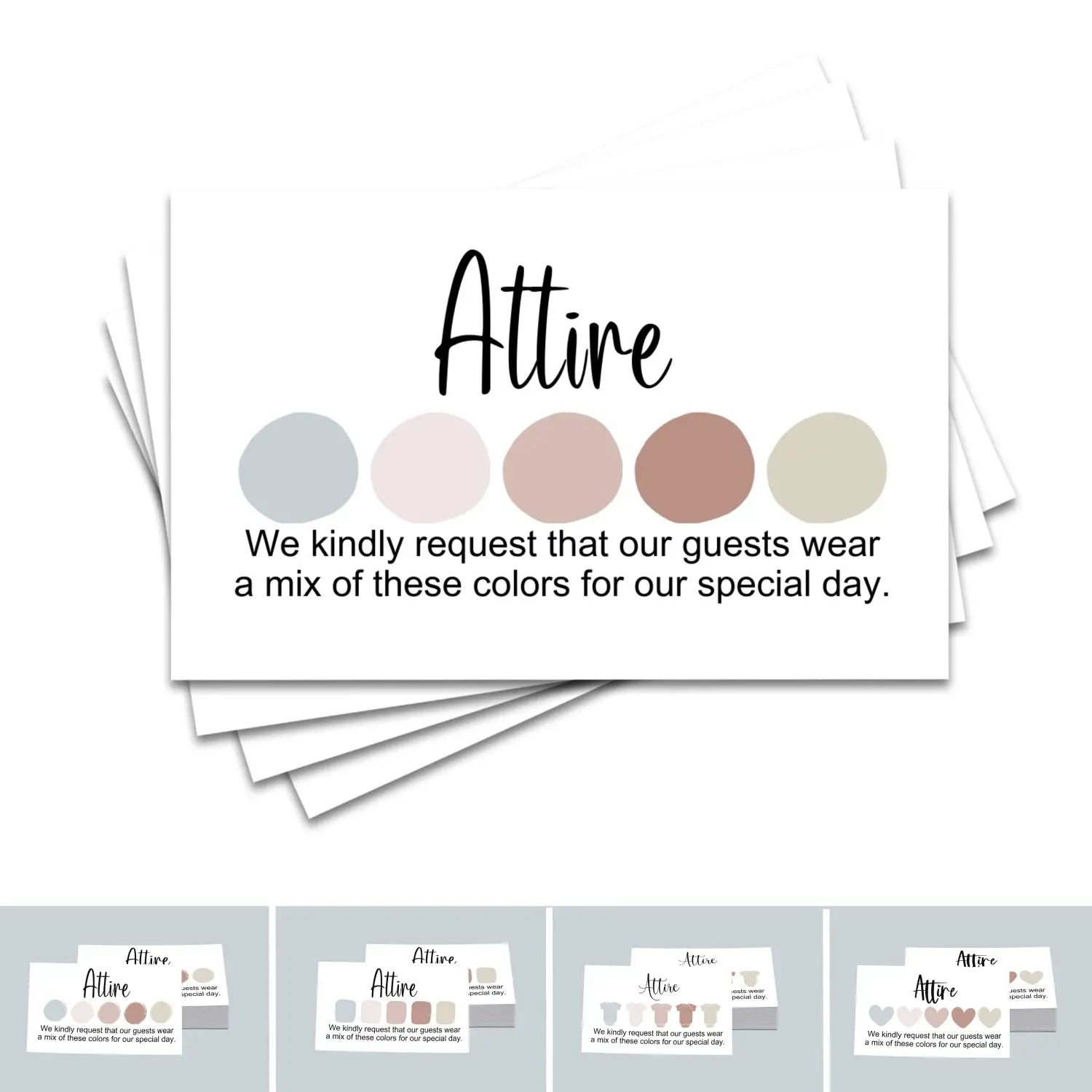 Boho invitation color guides: 2x3.5’’ cards for weddings & parties - invitations