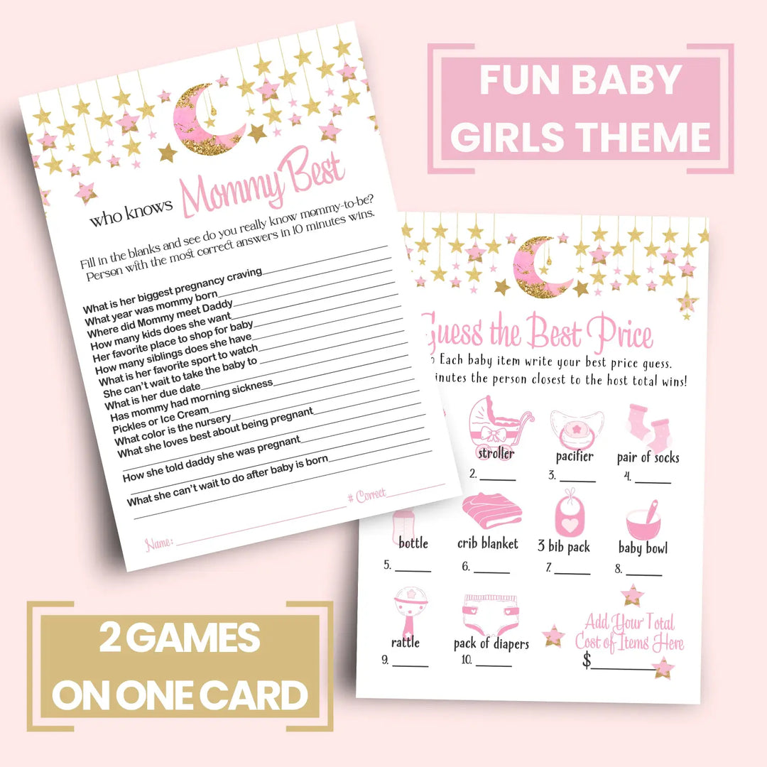 Twinkle little star baby shower mommy best and price game set 5x7 cards (25 ct) - party games
