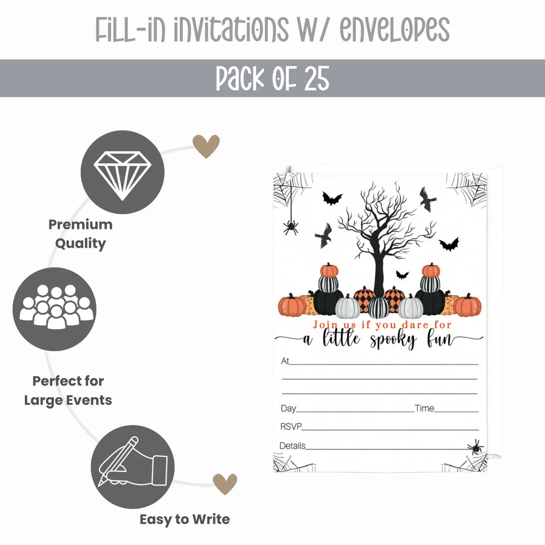 Bewitched halloween invitations - 25ct versatile 5x7