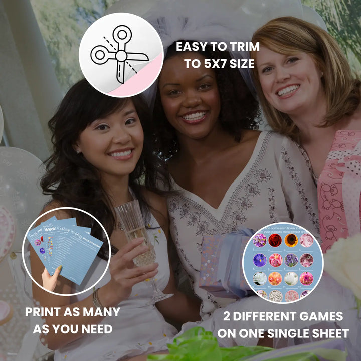 Blue bridal shower game bundle - instant download of 4 fun wedding games with answer keys (copy) - party