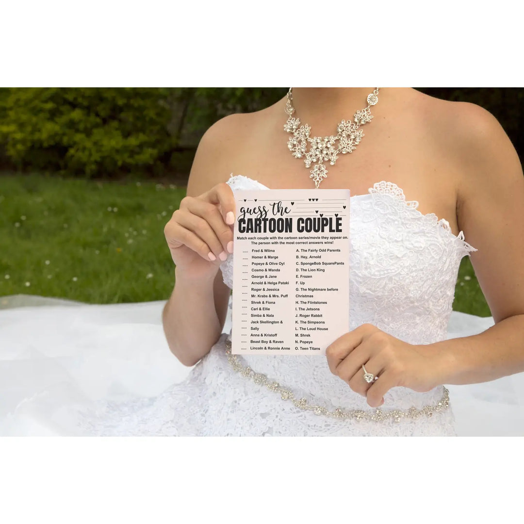 Bohemian bliss cartoon couples match-up - fun bridal shower game - instant download - party games