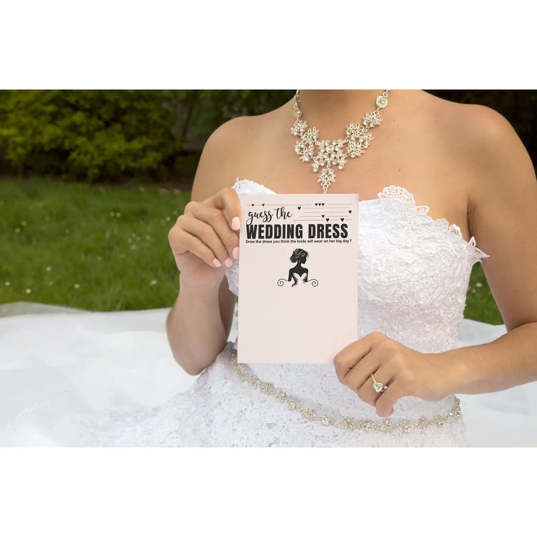Bohemian bliss wedding dress sketch game - printable bridal shower fun - diy party activity - games