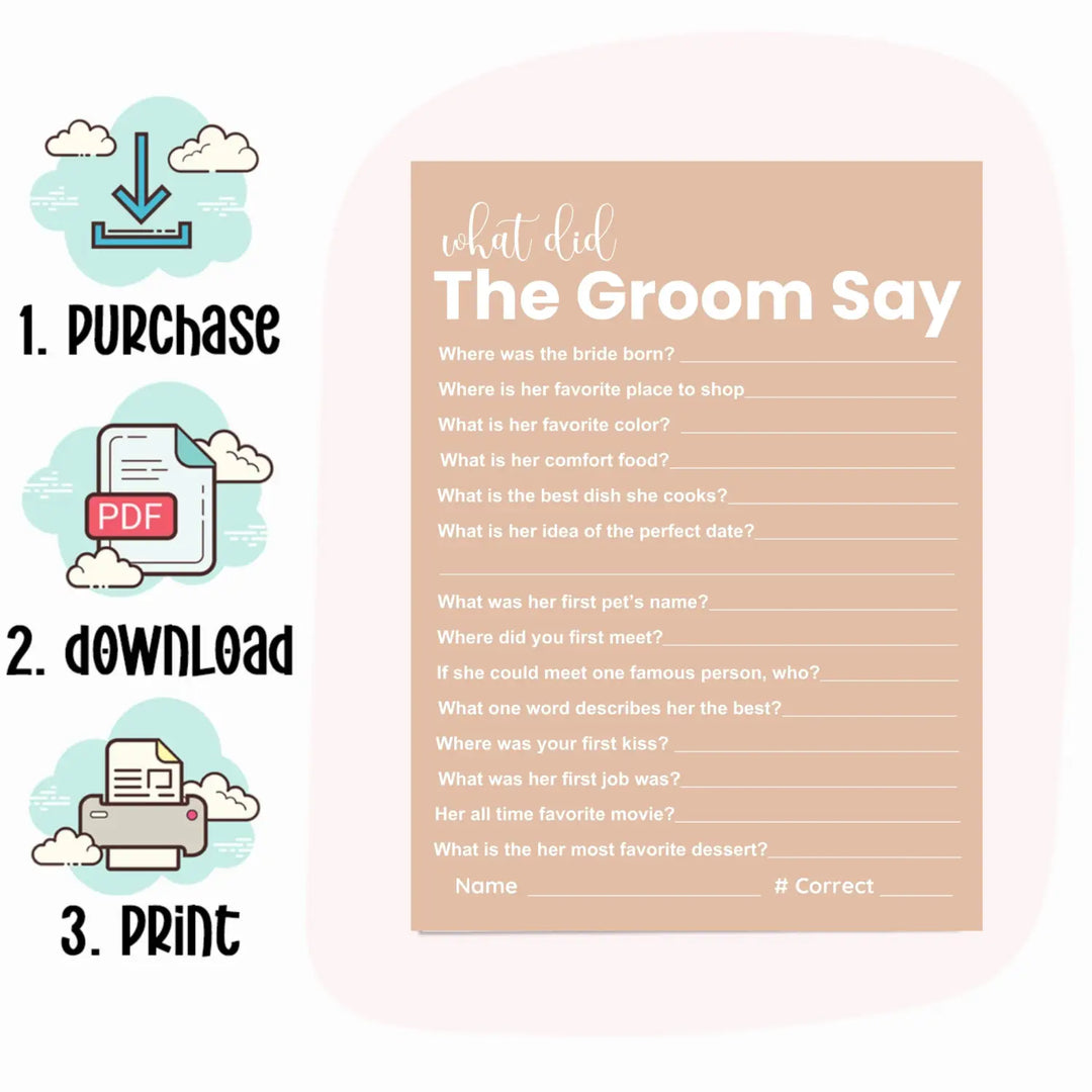 Boho sunset bridal shower game bundle - instant download of 4 fun wedding games for a trendy and relaxed bohemian