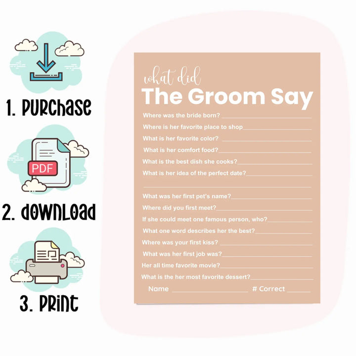 Boho sunset bridal shower game bundle - instant download of 4 fun wedding games for a trendy and relaxed bohemian