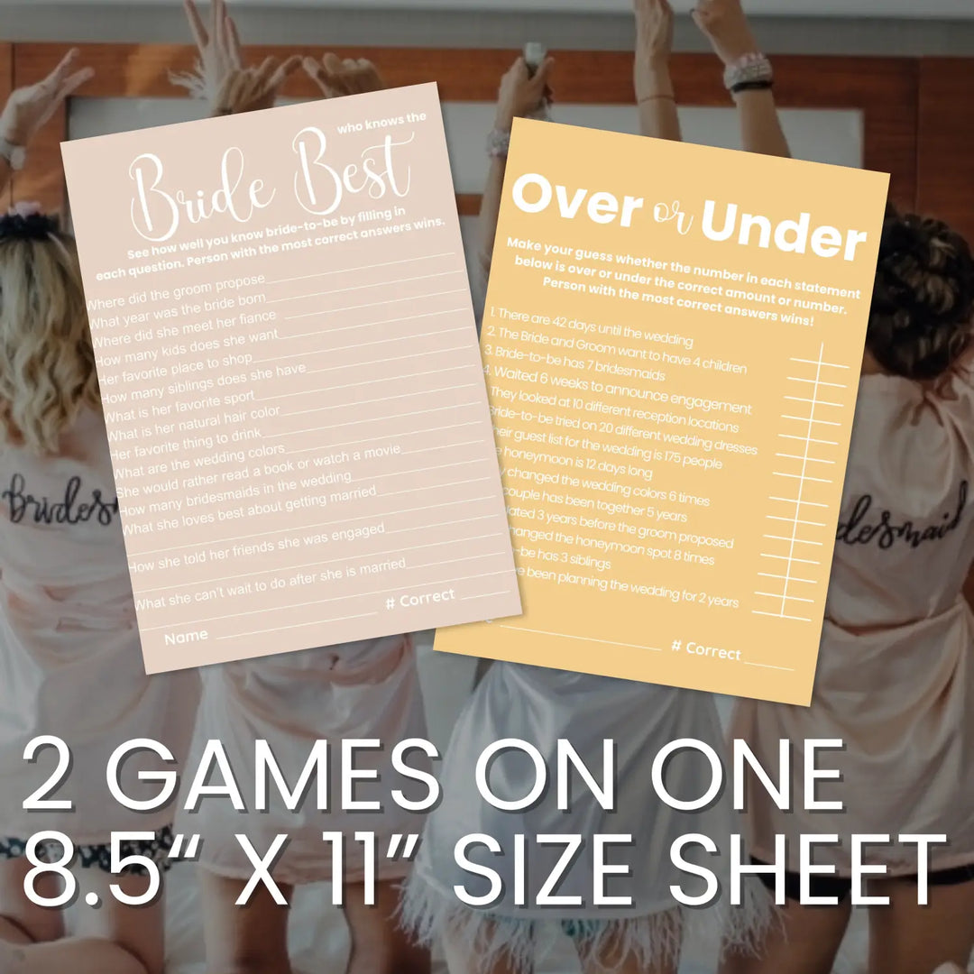 Boho sunset bridal shower game bundle - instant download of 4 fun wedding games for a trendy and relaxed bohemian