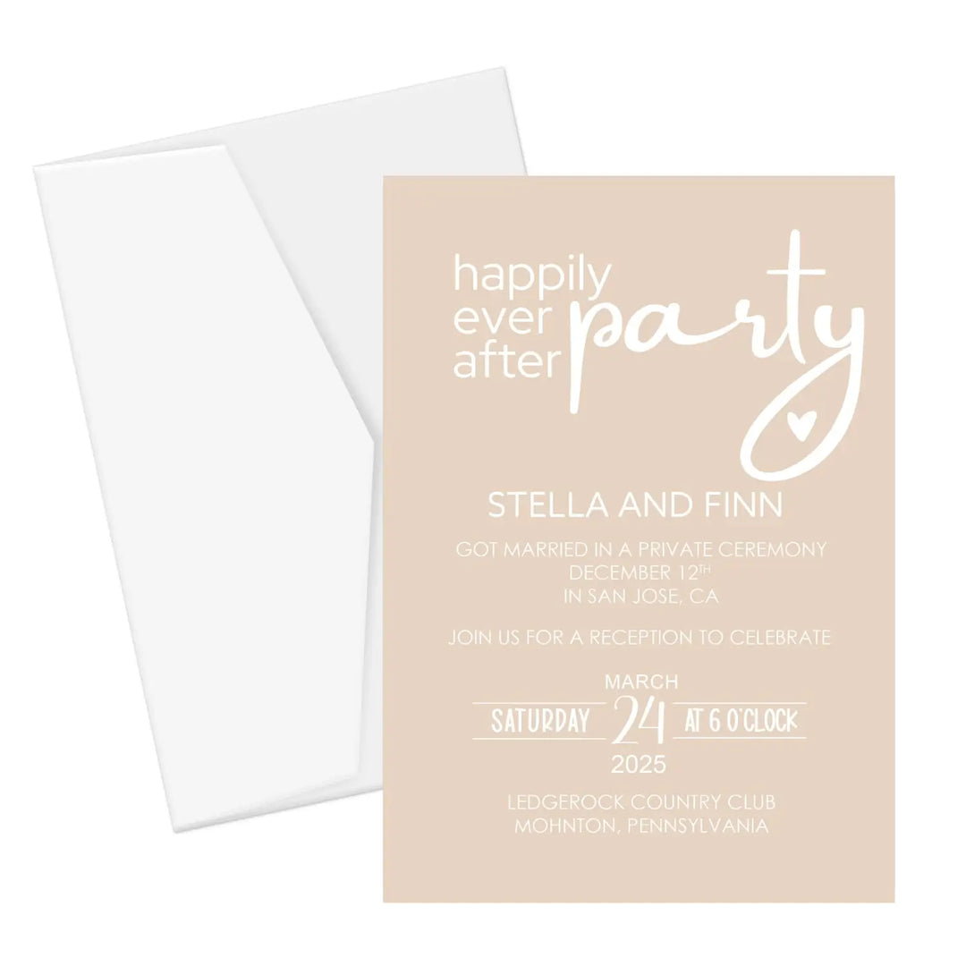Boho sunset collection personalized invitations - customizable details - usa made premium cardstock with white envelopes
