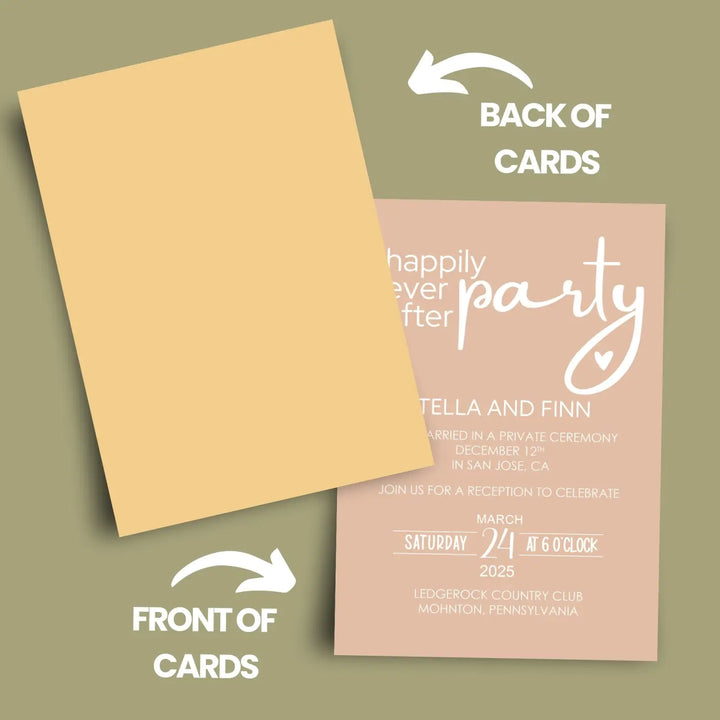 Boho sunset collection personalized invitations - customizable details - usa made premium cardstock with white envelopes