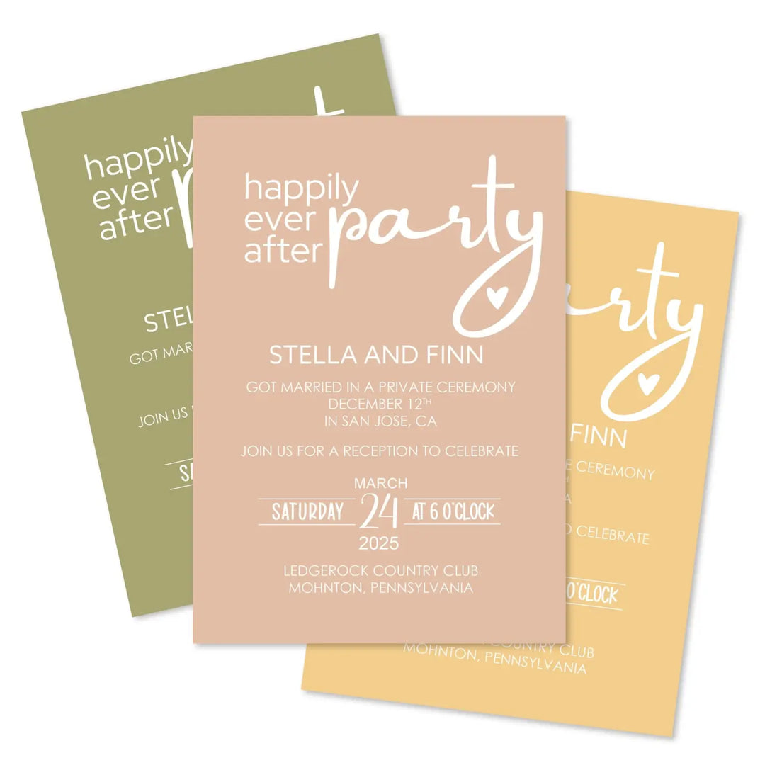 Boho sunset collection personalized invitations - customizable details - usa made premium cardstock with white envelopes