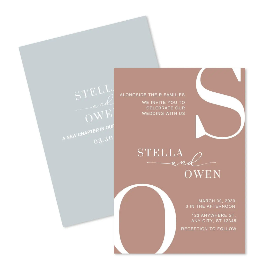 Custom wedding reception invitations: modern typography 5x7ββ 120lb double-sided cardstock personalized - invitations