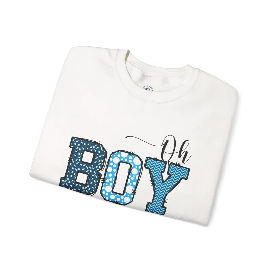 Oh boy sweatshirt for mommy cute baby shower gift fun mom to be pregnancy announcement cozy unisex fleece bright navy