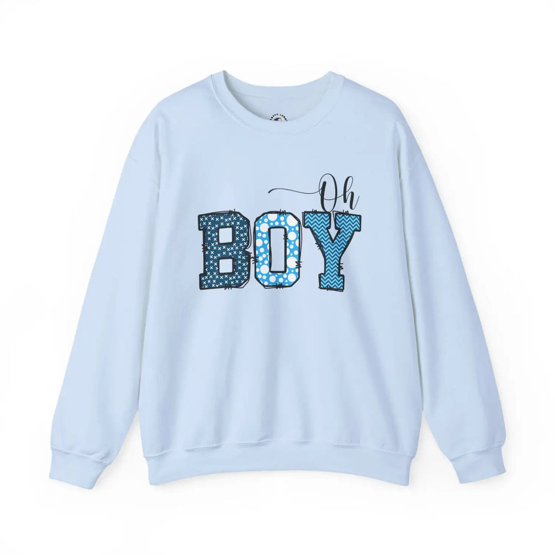 Oh boy sweatshirt for mommy cute baby shower gift fun mom to be pregnancy announcement cozy unisex fleece bright navy