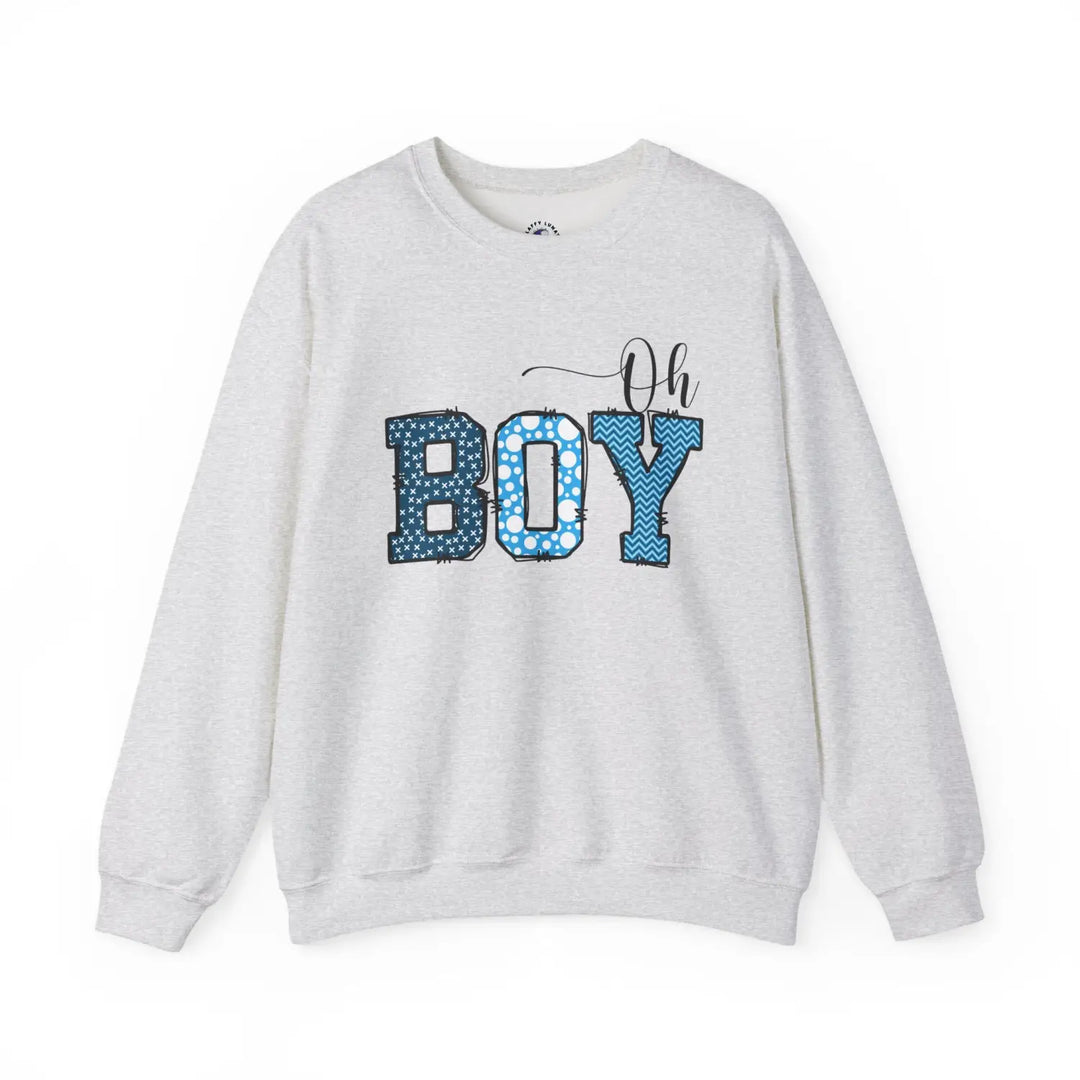 Oh boy sweatshirt for mommy cute baby shower gift fun mom to be pregnancy announcement cozy unisex fleece bright navy