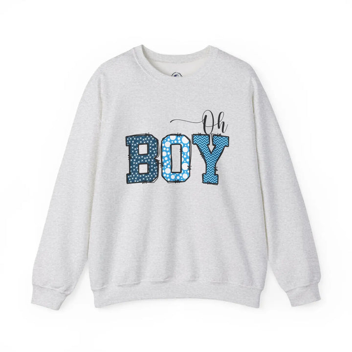 Oh boy sweatshirt for mommy cute baby shower gift fun mom to be pregnancy announcement cozy unisex fleece bright navy