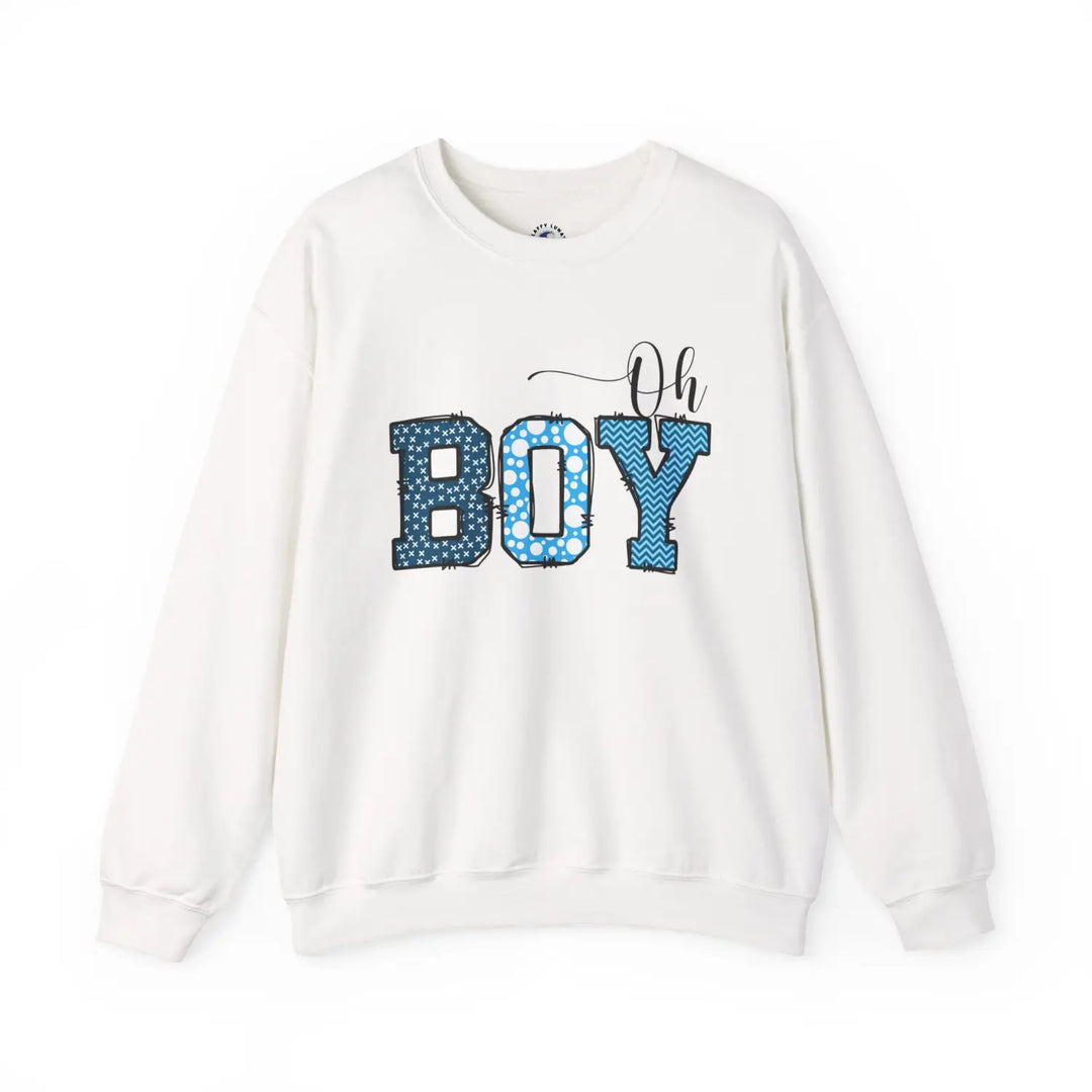 Oh boy sweatshirt for mommy cute baby shower gift fun mom to be pregnancy announcement cozy unisex fleece bright navy