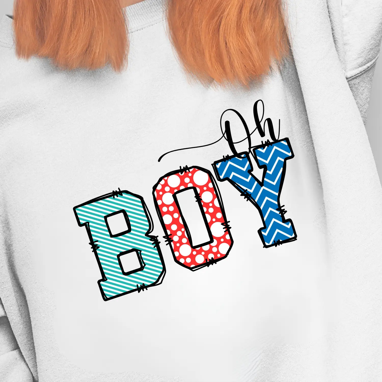 Oh boy sweatshirt for mommy cute baby shower gift fun mom to be pregnancy announcement cozy unisex fleece bright