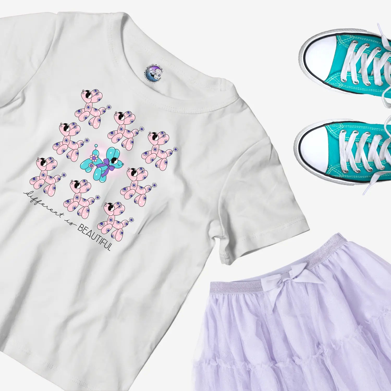 Different is beautiful toddler t-shirt - bright & long-lasting prints comfortable fit versatile sizes inspiring message