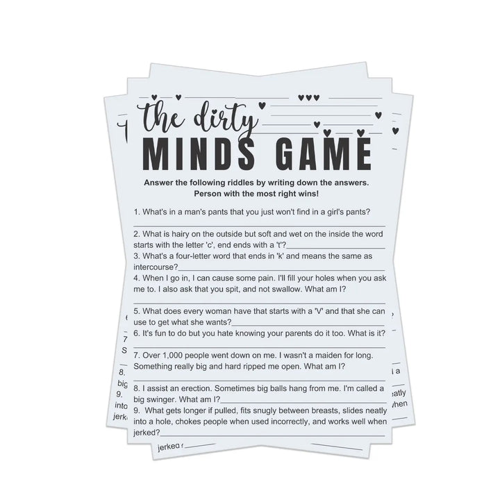 Dirty or clean minds trivia - hilarious diy printable adult party game - instant download - games