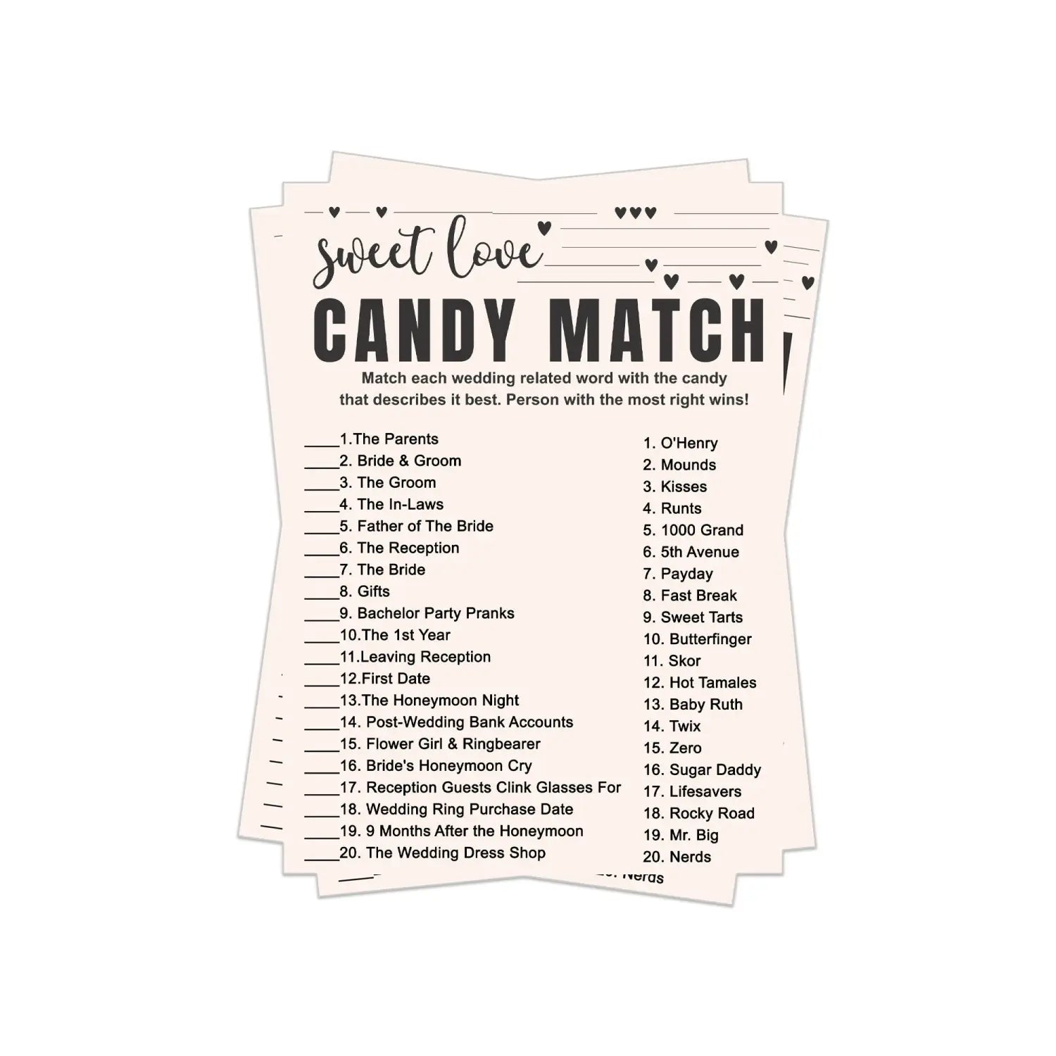 Diy bridal shower game pdf - hilarious match the candies challenge - printable bohemian bliss - party games