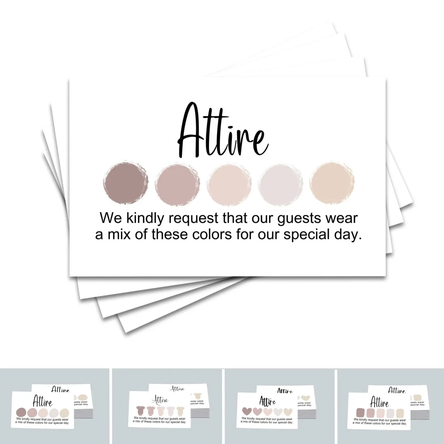 Forest wedding color cards - custom dress code guides - sets of 100 - invitation - easy party planning - invitations