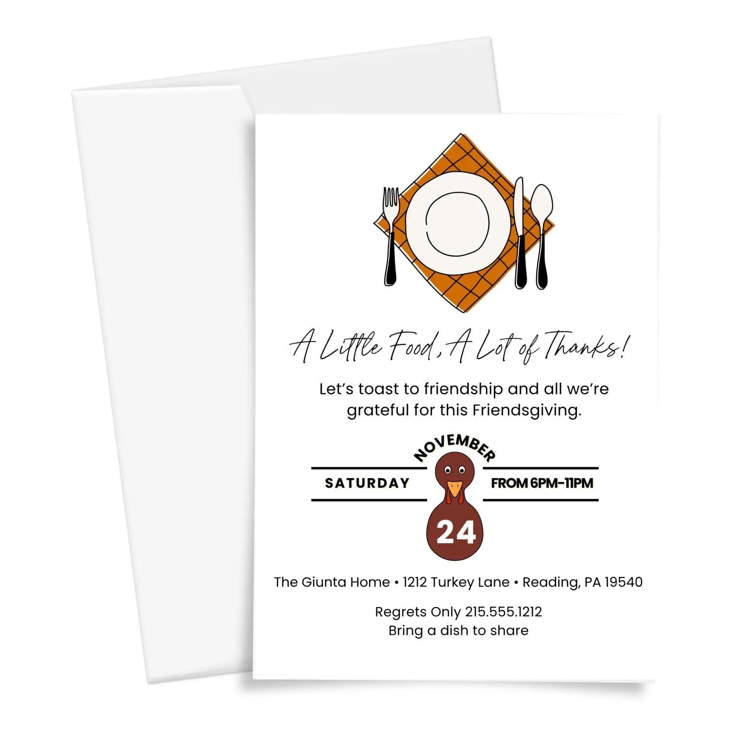 Friendsgiving invitations fall party autumn theme cards fully personalized printed or printable