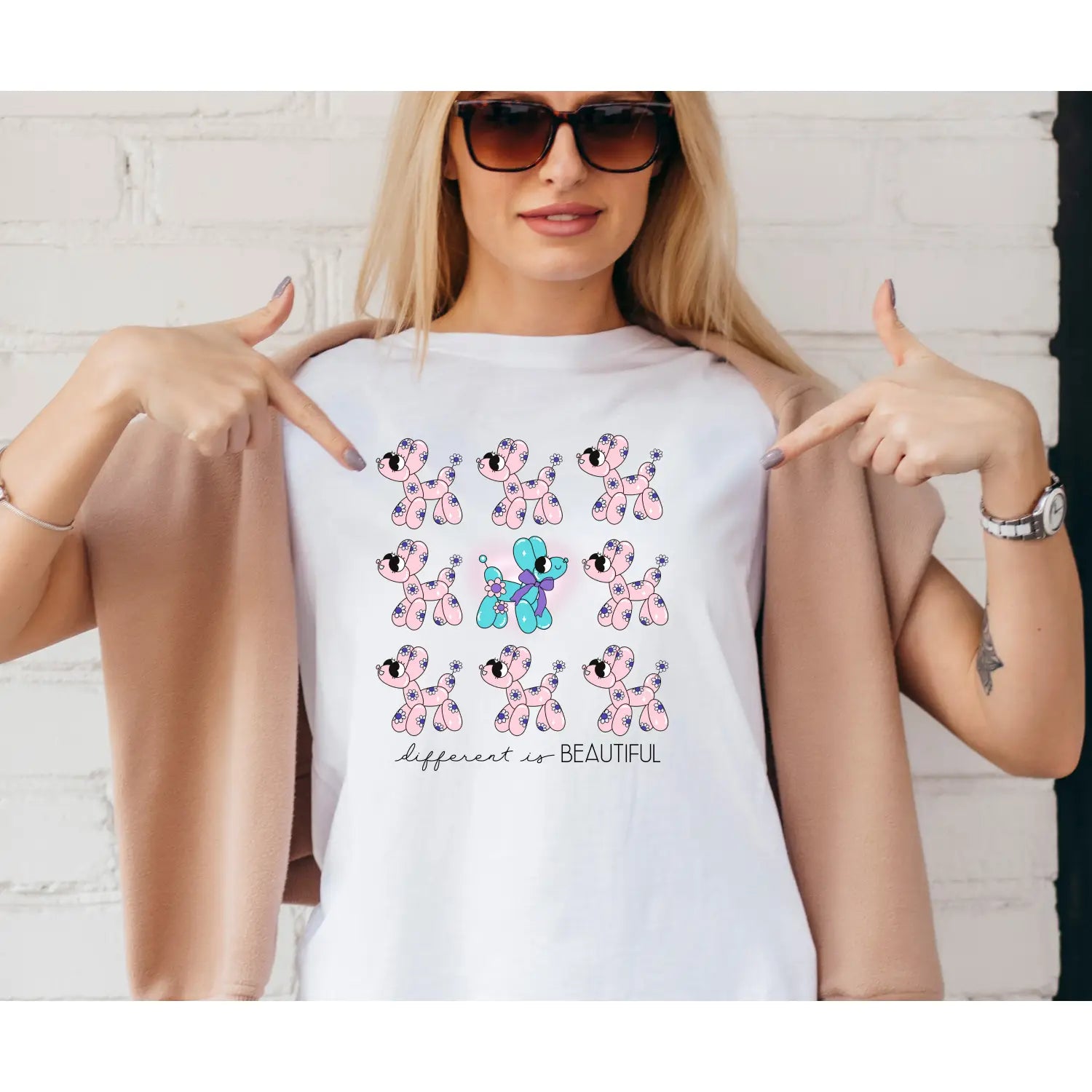 Garment-dyed t-shirt with playful puppies design cute animal tee unisex casual wear gift for dog lovers birthday