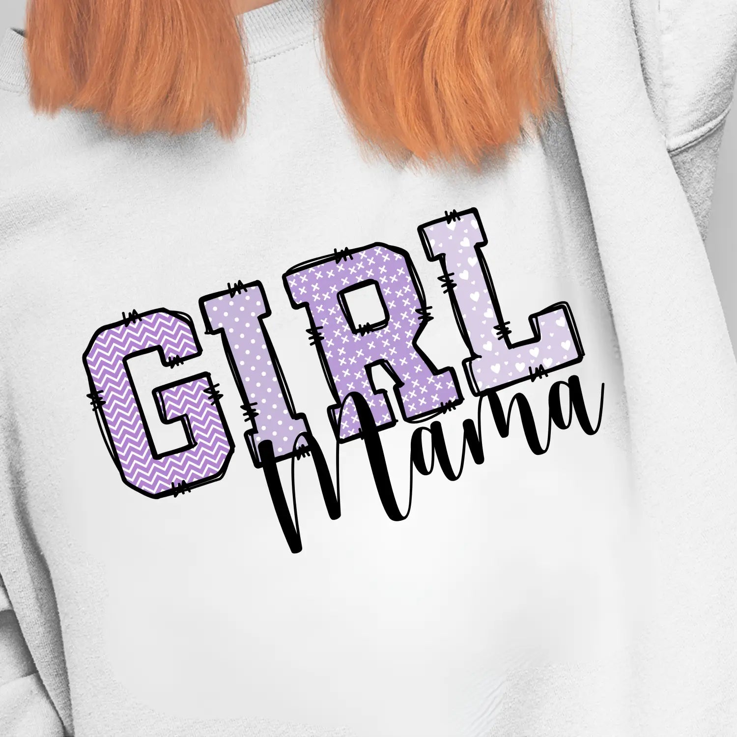 Girl mama crewneck sweatshirt lilac gift for mom cute parenting apparel mother’s day wear baby shower outift pregnancy