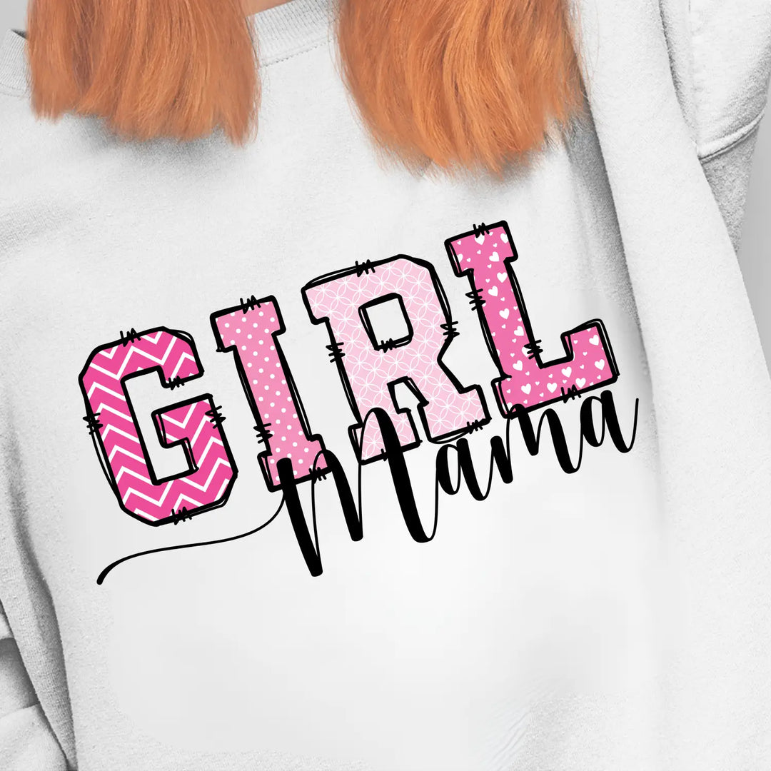 Girl mama crewneck sweatshirt pink gift for mom cute parenting apparel mother’s day wear family gatherings baby shower