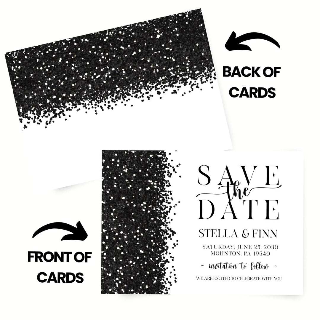 Glam skull black and white modern halloween save the date cards elegant chic wedding announcement with envelopes