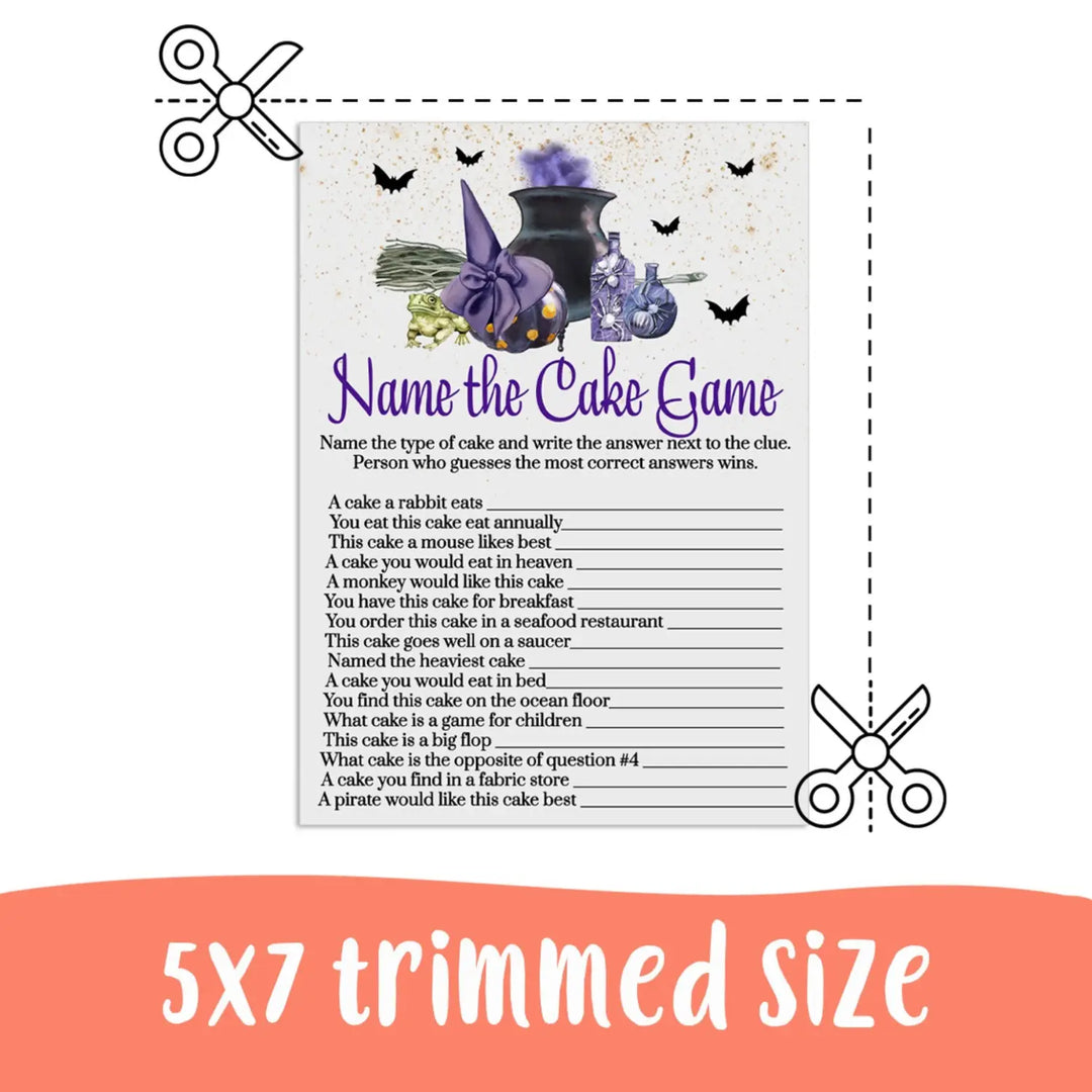 Halloween bridal shower guess the cake game | unique wedding reception activity | instant pdf download - party games