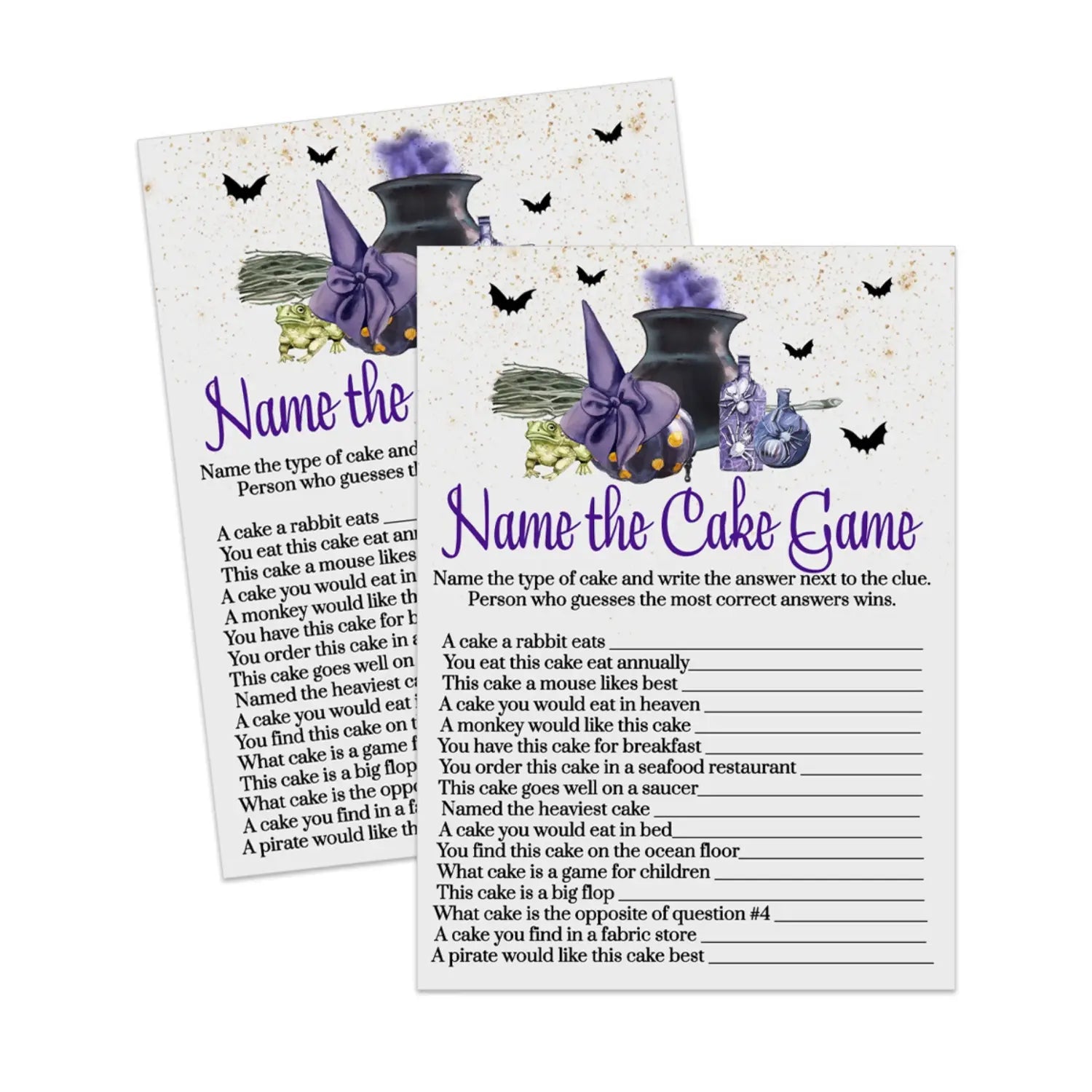 Halloween bridal shower guess the cake game | unique wedding reception activity | instant pdf download - party games