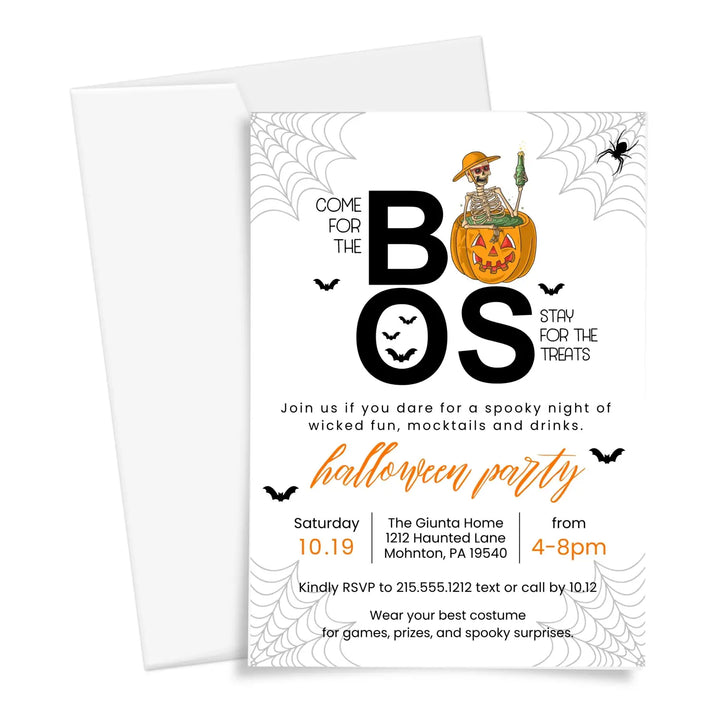 Halloween party invitation customized come for the boos 5x7 inches fully personalizable adults & kids spooky fun themes