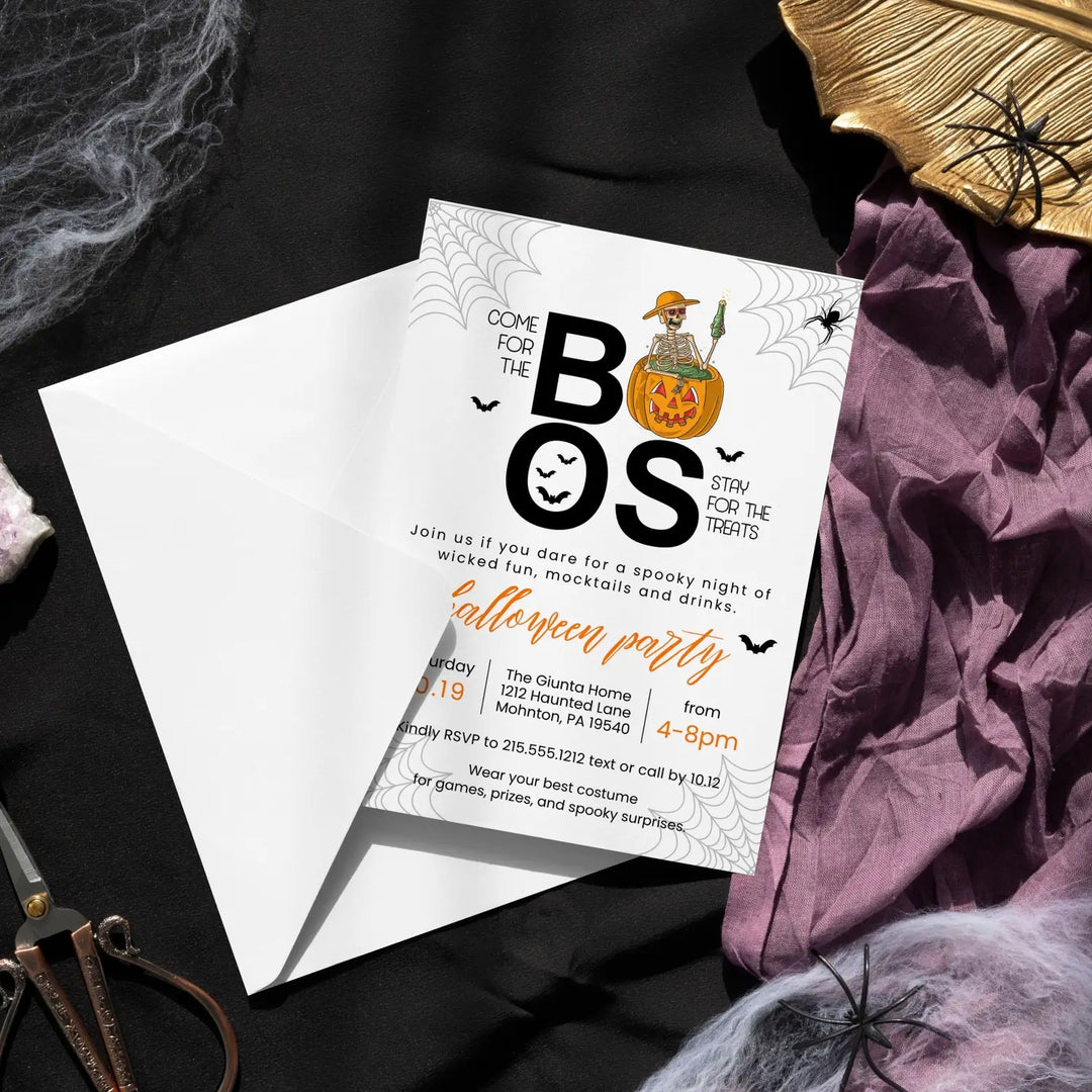 Halloween party invitation customized come for the boos 5x7 inches fully personalizable adults & kids spooky fun themes
