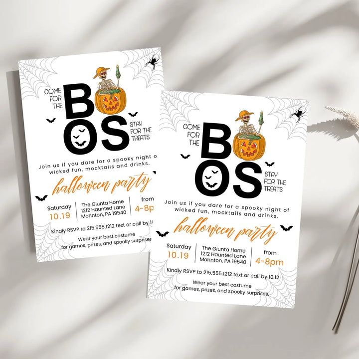 Halloween party invitation customized come for the boos 5x7 inches fully personalizable adults & kids spooky fun themes