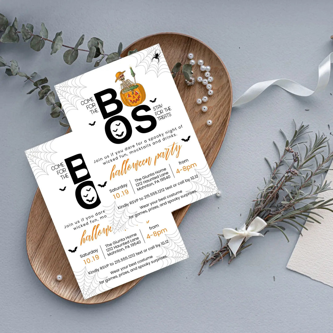 Halloween party invitation customized come for the boos 5x7 inches fully personalizable adults & kids spooky fun themes
