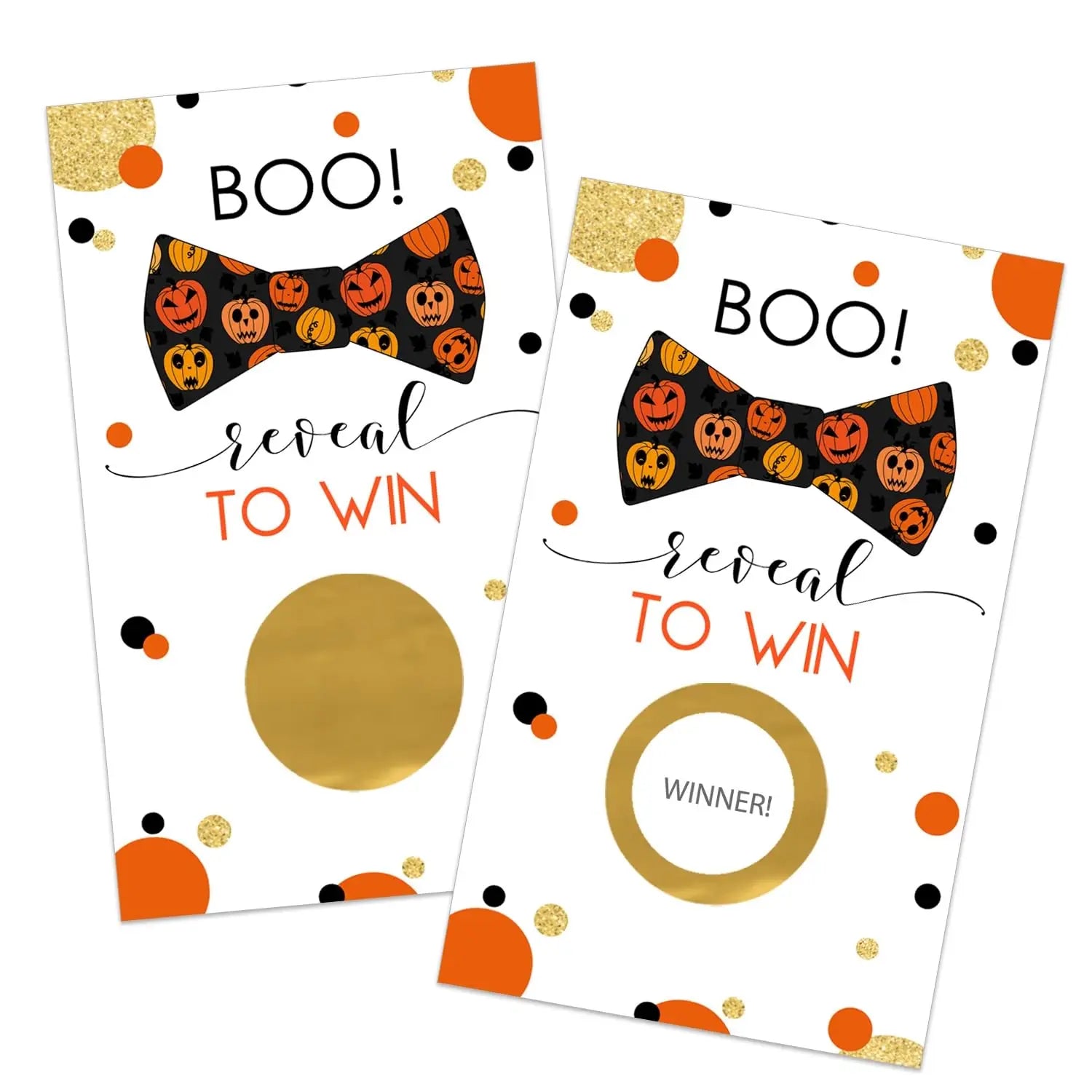 Halloween scratch off party games adults pumpkin themed activity for baby shower birthday fall festival group raffle