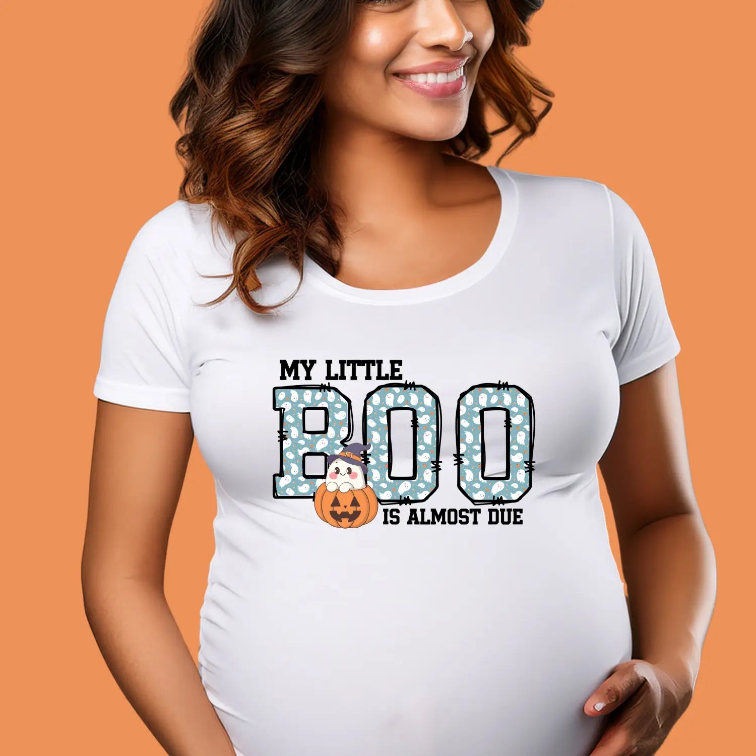 My little boo is almost due unisex softstyle t-shirt cute pregnancy announcement tee new mom gift baby shower present