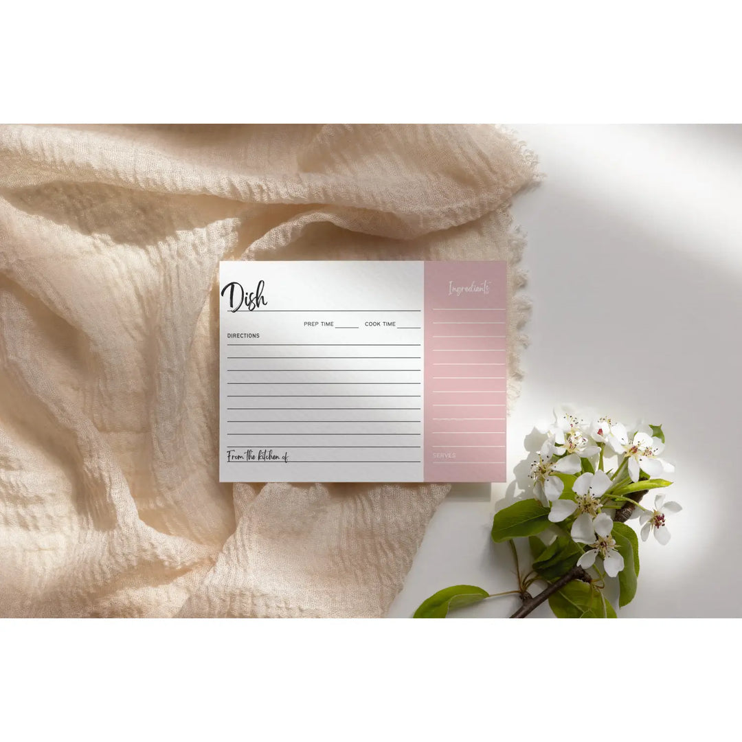 Majesty pink recipe cards - perfect for special occasions - 4x6 25 pack - kitchen