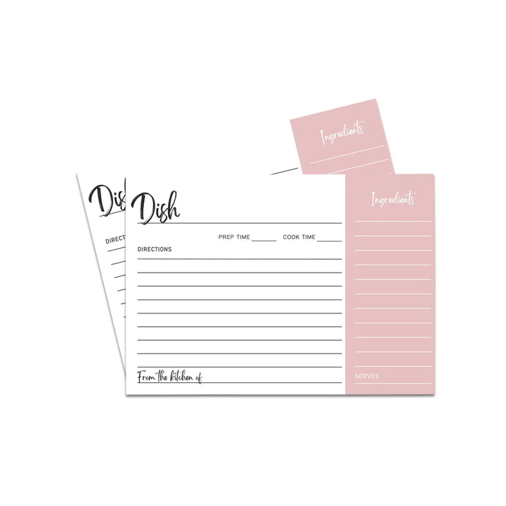 Majesty pink recipe cards - perfect for special occasions - 4x6 25 pack - kitchen