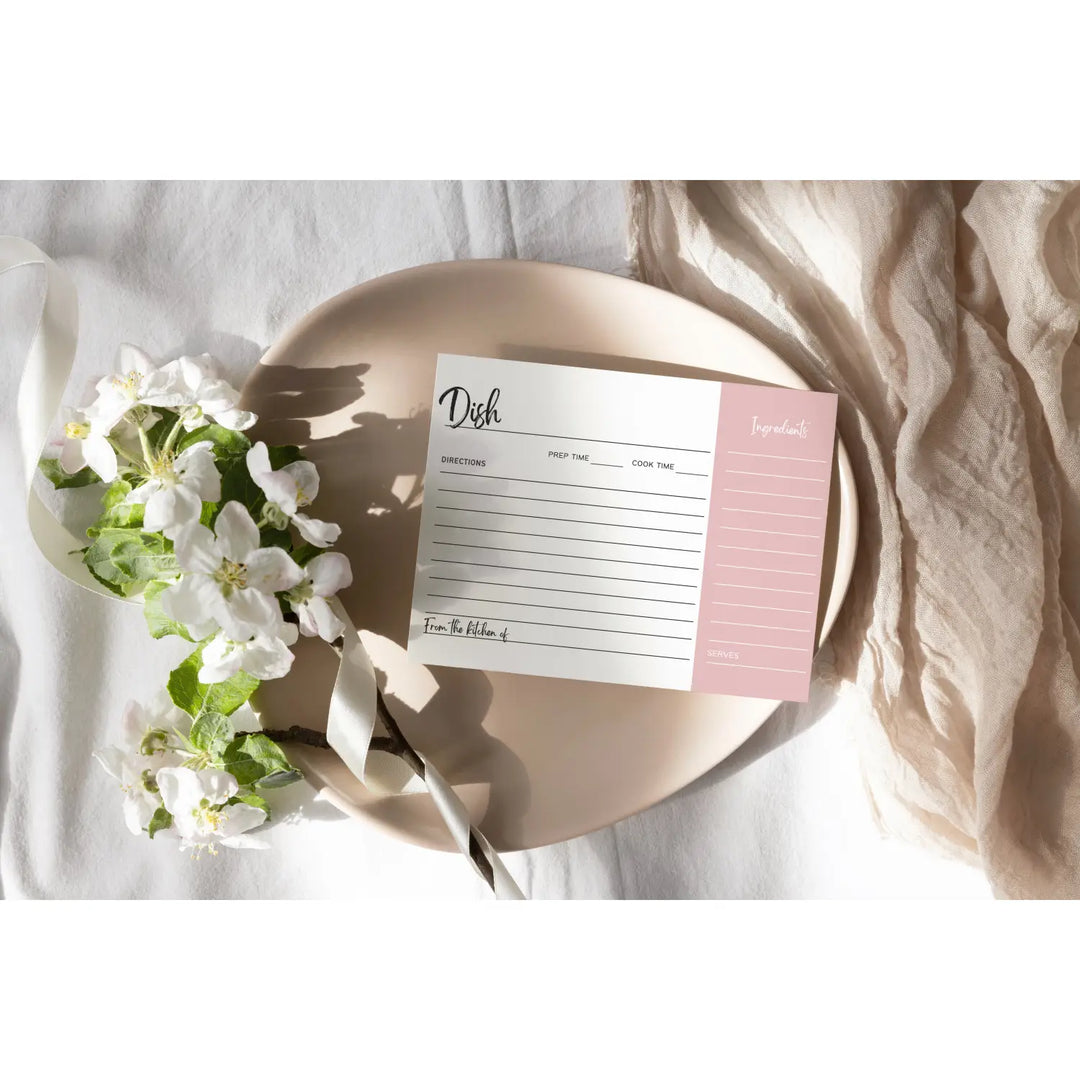 Majesty pink recipe cards - perfect for special occasions - 4x6 25 pack - kitchen