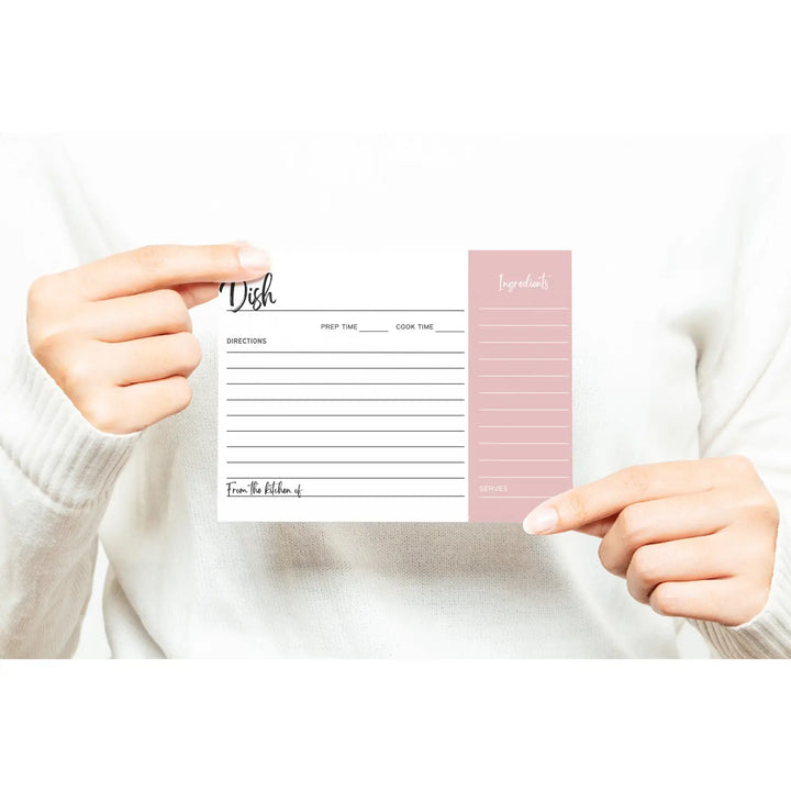 Majesty pink recipe cards - perfect for special occasions - 4x6 25 pack - kitchen