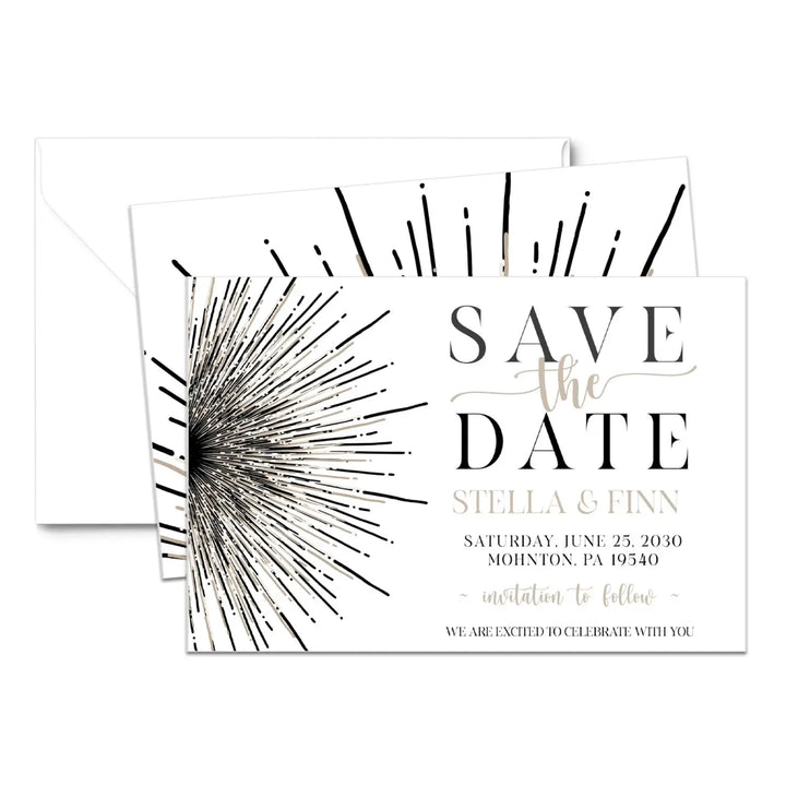 Celestial save the date cards 3.5x5 & 4bar sizes printable printed options wedding event announcements fast turnaround