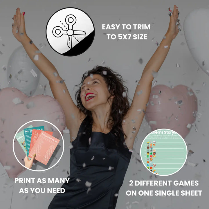 Printable baby shower game bundle - 4 fun games - instant download pdf himalayan collection - partry