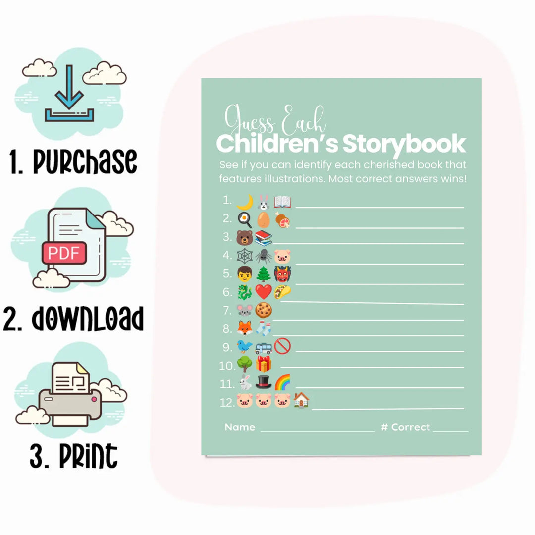 Printable baby shower game bundle - 4 fun games - instant download pdf himalayan collection - partry