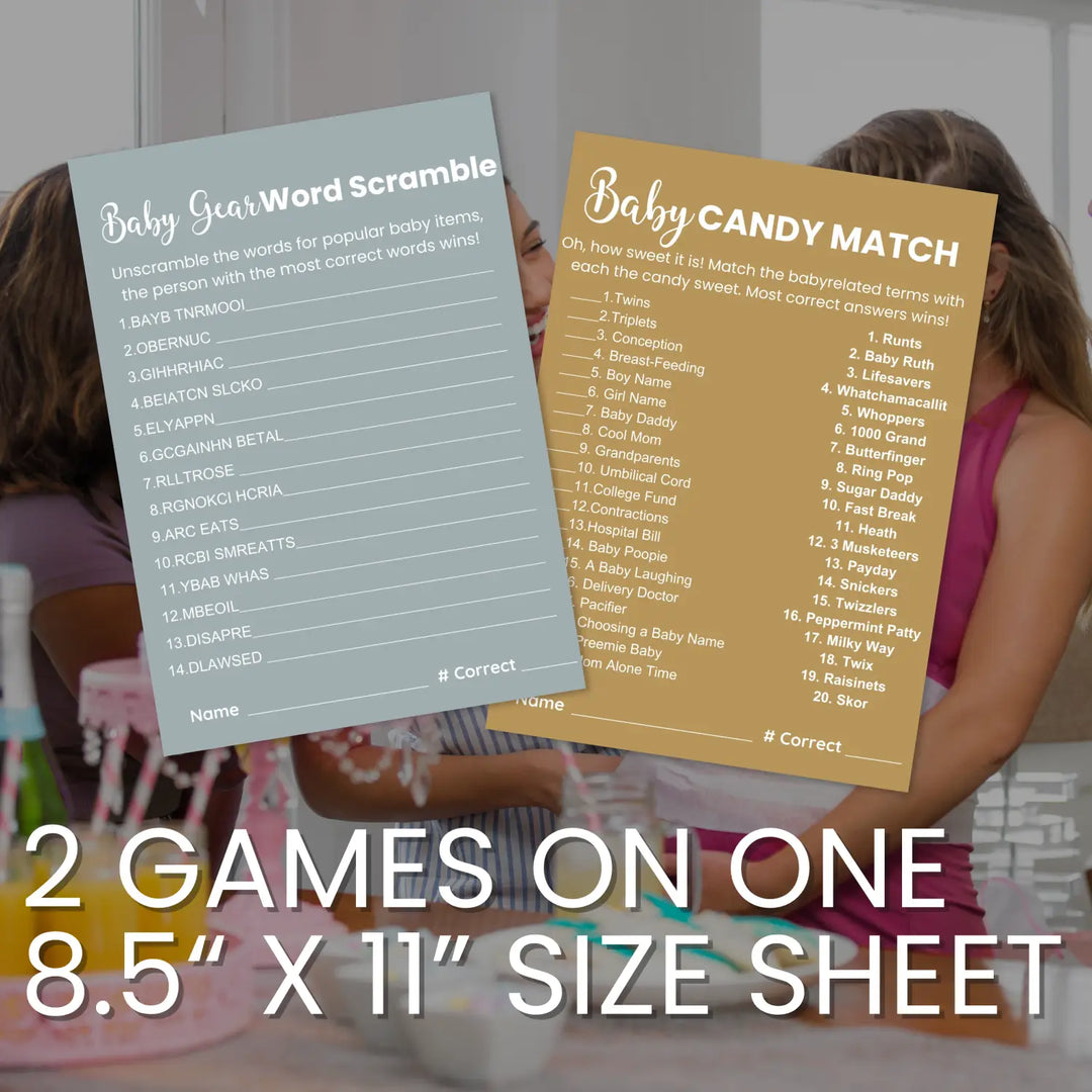 Printable baby shower game bundle hilarious activities - instant download pdf - boho neutral collection - partry