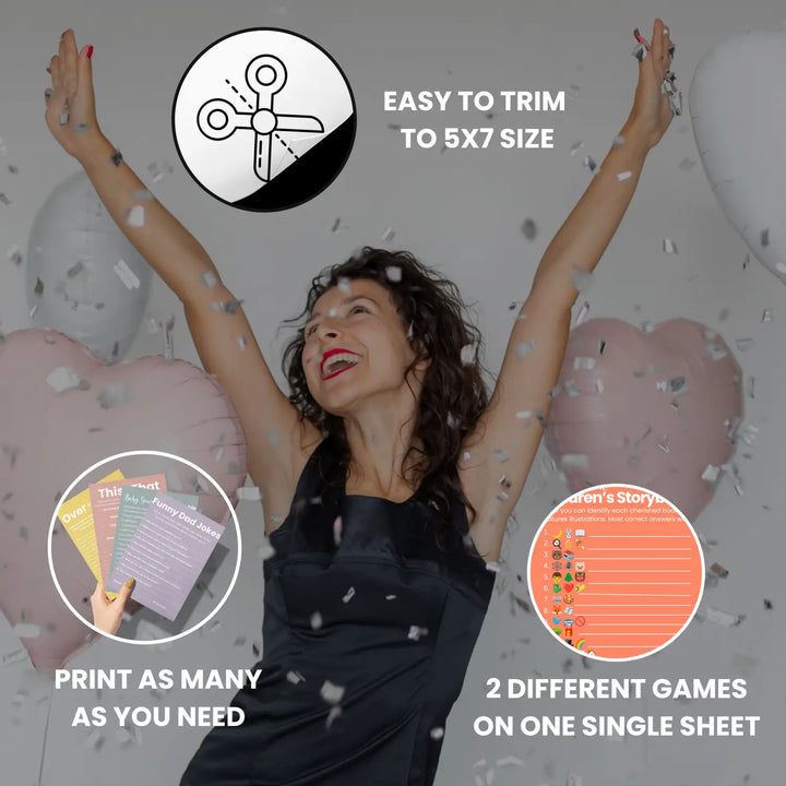 Printable baby shower game bundle hilarious activities - instant download pdf - signature collection - partry