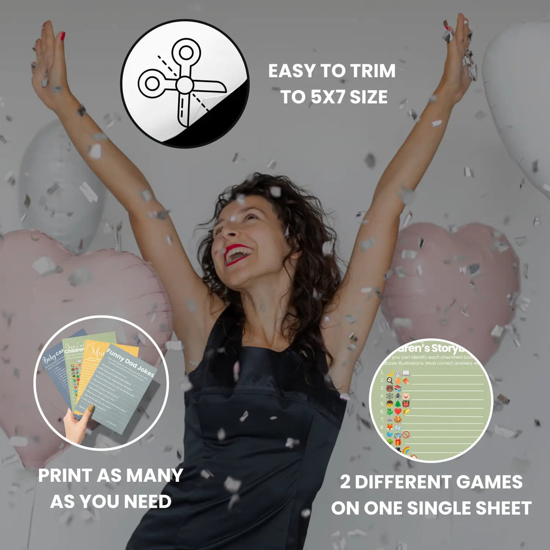 Printable baby shower game instant download celestial - over under emoticon dad jokes this or that - partry