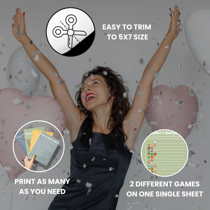 Printable baby shower game instant download celestial - over under emoticon dad jokes this or that - partry