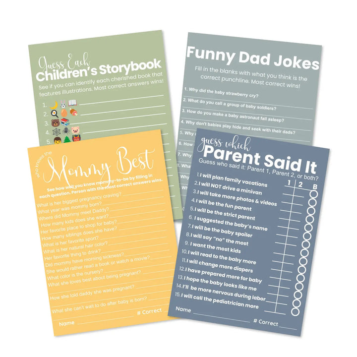 Printable baby shower game instant download celestial - over under emoticon dad jokes this or that - partry